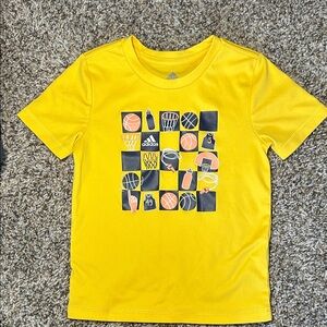 Adidas Kids Yellow Sports Graphic Tee